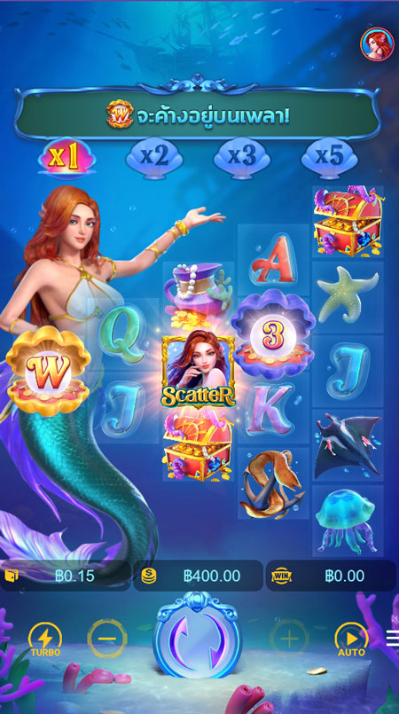 Mermaid Riches (สมบัตินางเงือก) การจ่ายเงินรางวัลและกติการของเกม
