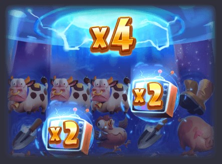 Farm Invaders ตัวคูณสัญลักษณ์ Wild