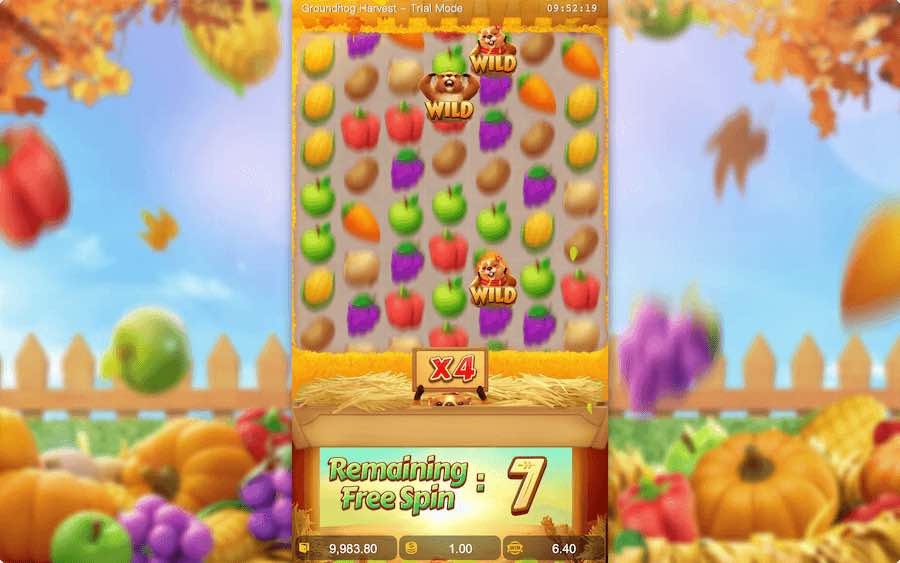 สัญลักษณ์การออกรางวัลเกมสล็อต Groundhog Harvest