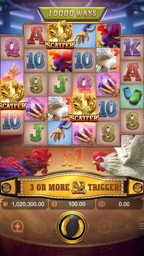 สัญลักษณ์การออกรางวัลของเกมสล็อต Rooster Rumble