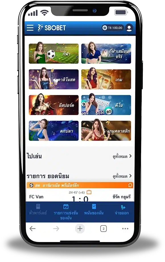 ทางเข้า SBOBET Login เล่นผ่านมือถือ